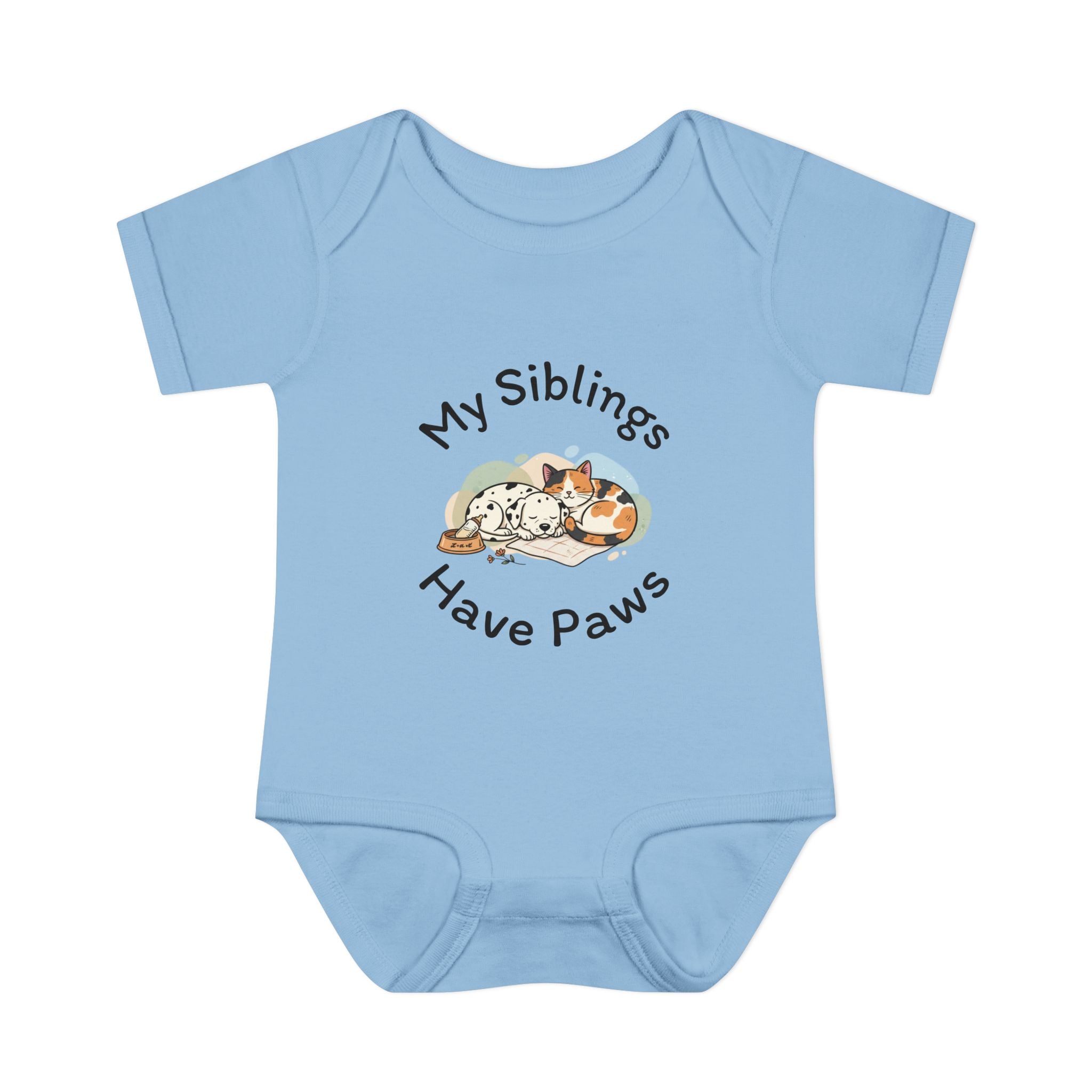 Infant Bodysuit – "My Siblings Have Paws" Cute Cat & Dog Baby Onesie