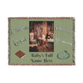 Personalized Baby Woven Blanket — Nursery Keepsake with Name, photo, and Slytherin Illustration
