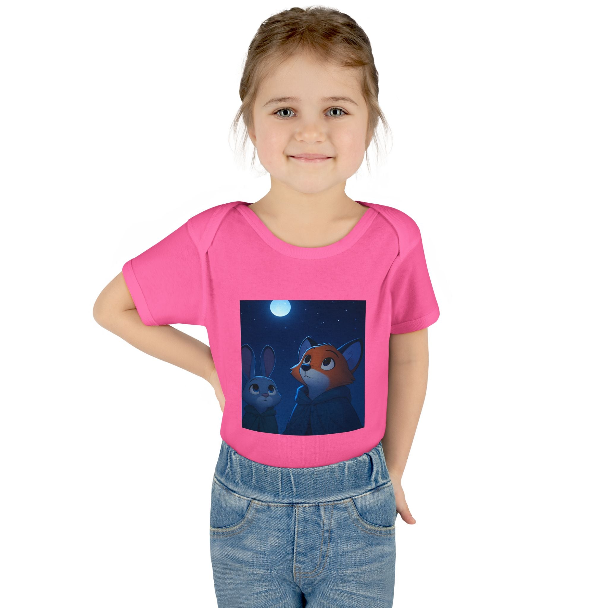 Baby Bodysuit — Moonlit Fox & Bunny Cute Nursery Graphic