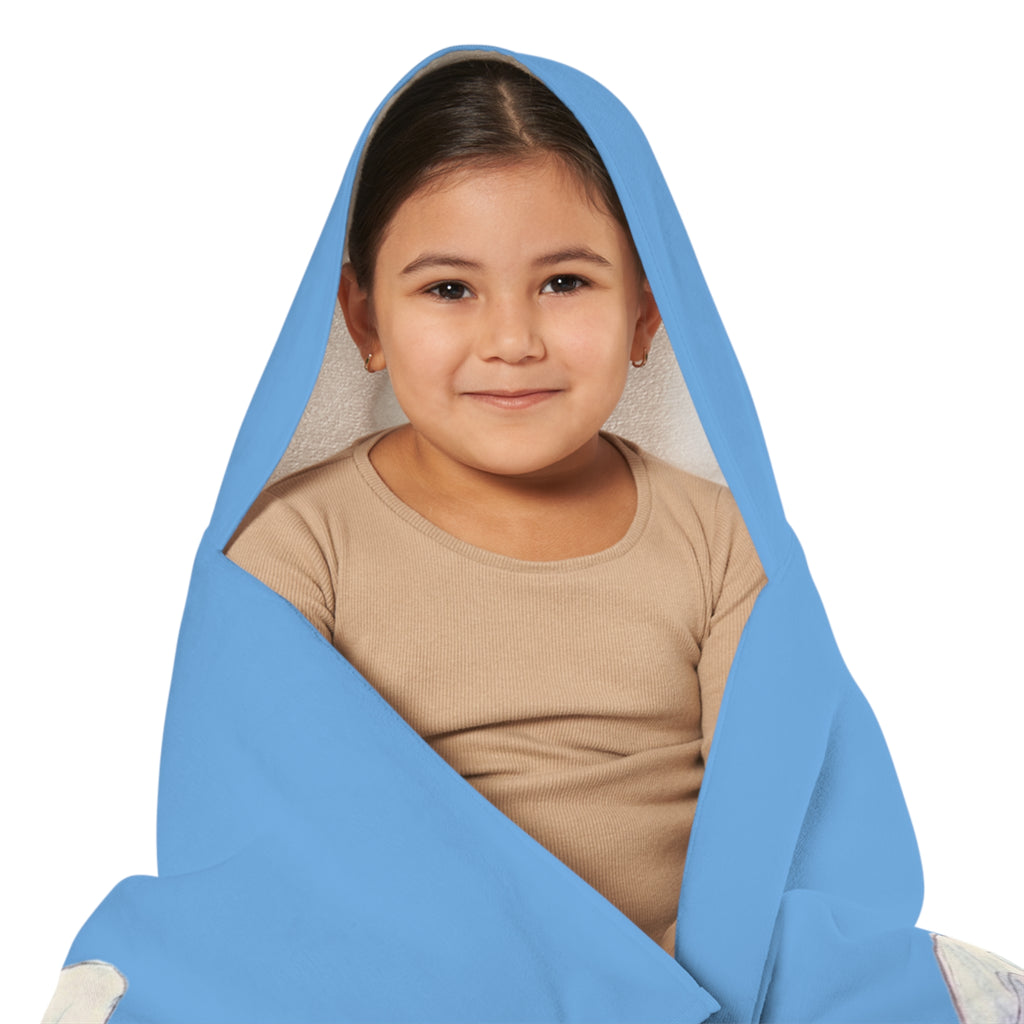 Youth Hooded Towel - Golden Retriever Puppy with Mountains Kids Beach & Bath Towel