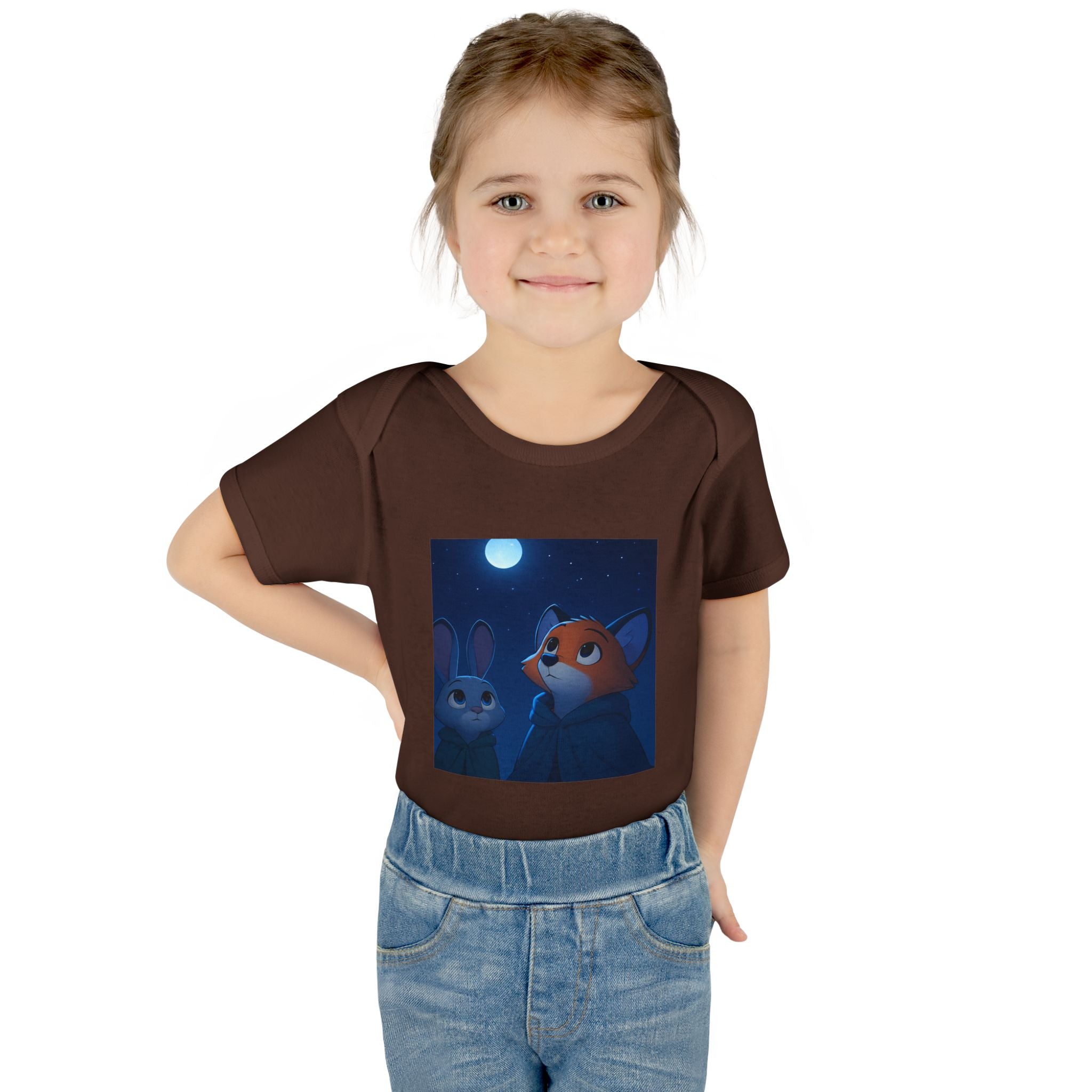 Baby Bodysuit — Moonlit Fox & Bunny Cute Nursery Graphic