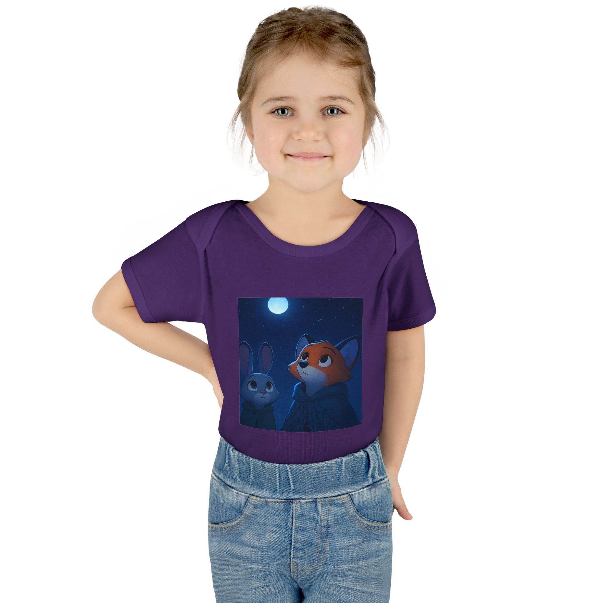 Baby Bodysuit — Moonlit Fox & Bunny Cute Nursery Graphic
