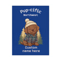 Toddler Blanket - "Pup-cific Northwest" Custom Name Cozy Puppy Woodland Throw
