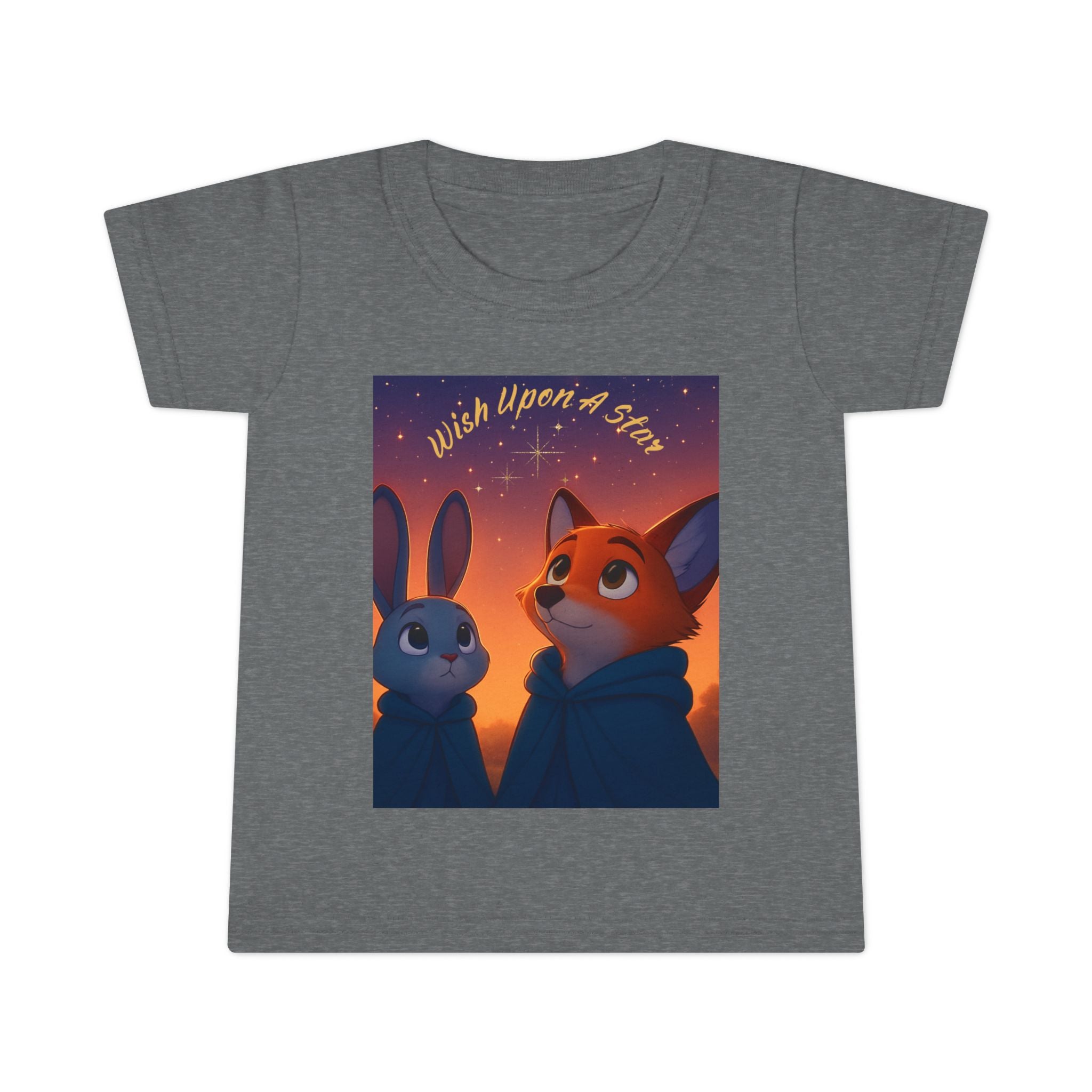 Toddler T-Shirt — "Wish Upon a Star" Fox & Bunny Graphic Tee