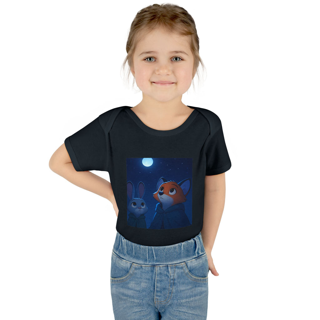 Baby Bodysuit — Moonlit Fox & Bunny Cute Nursery Graphic