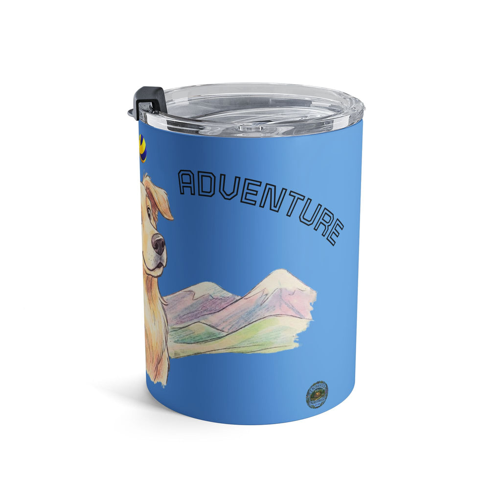 Golden Retriever Tumbler 10oz — 'Ready For Adventure' Dog Travel Mug