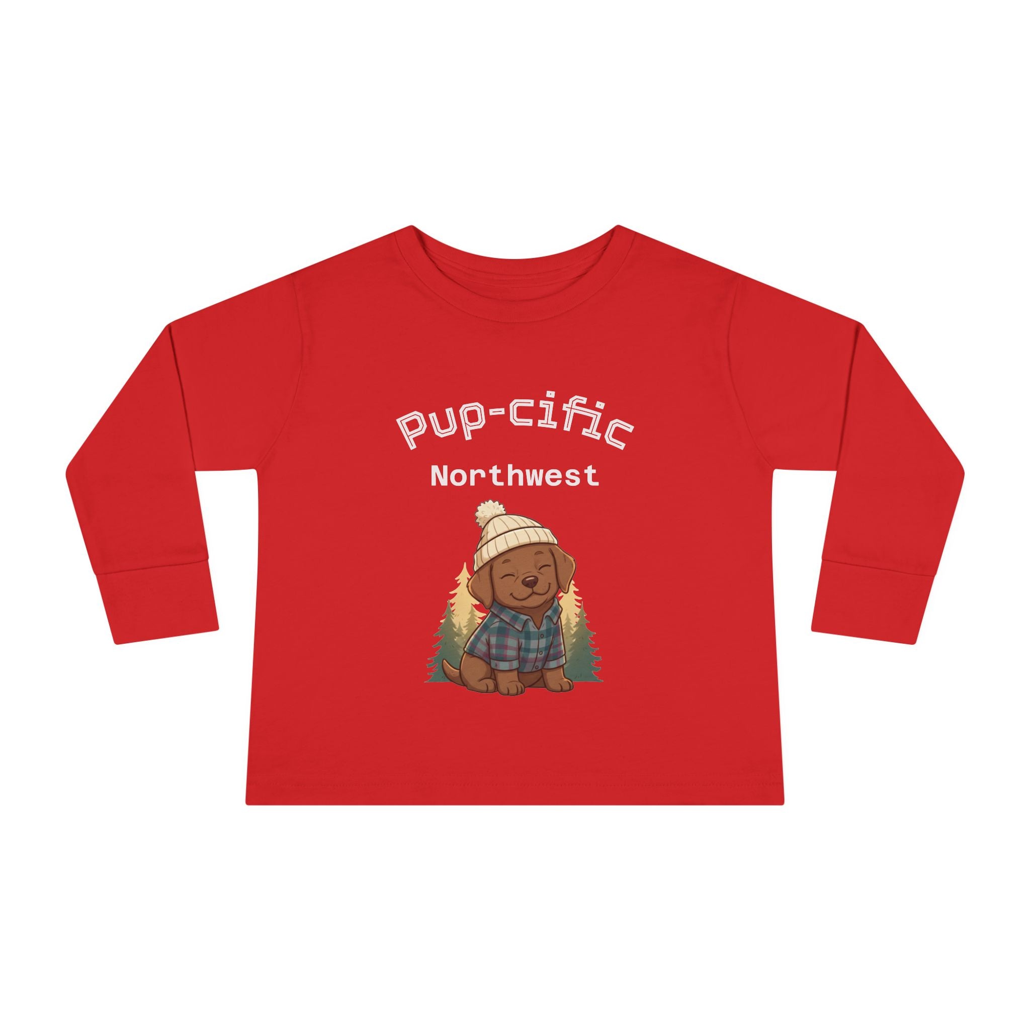 Toddler Long Sleeve Tee - Pup-cific Northwest Cozy puppy