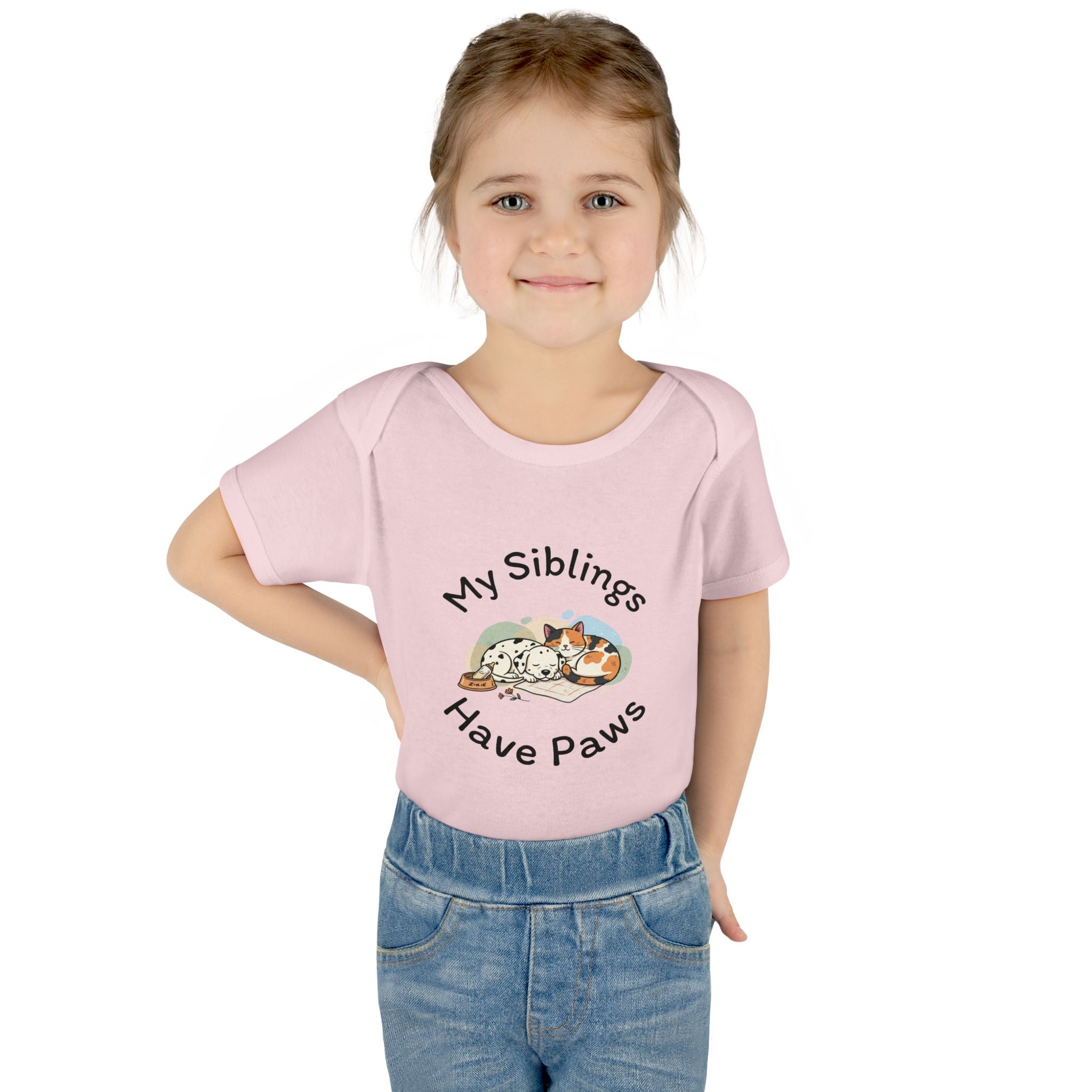 Infant Bodysuit – "My Siblings Have Paws" Cute Cat & Dog Baby Onesie