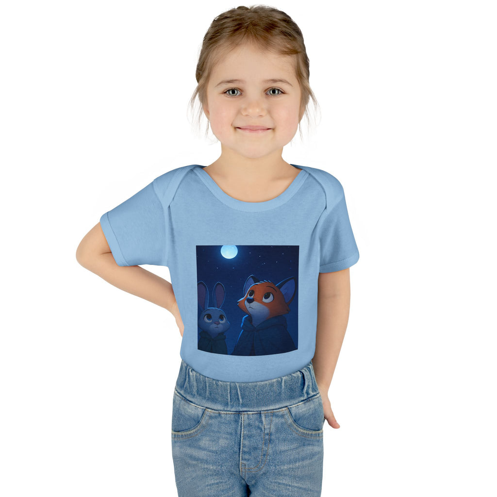 Baby Bodysuit — Moonlit Fox & Bunny Cute Nursery Graphic