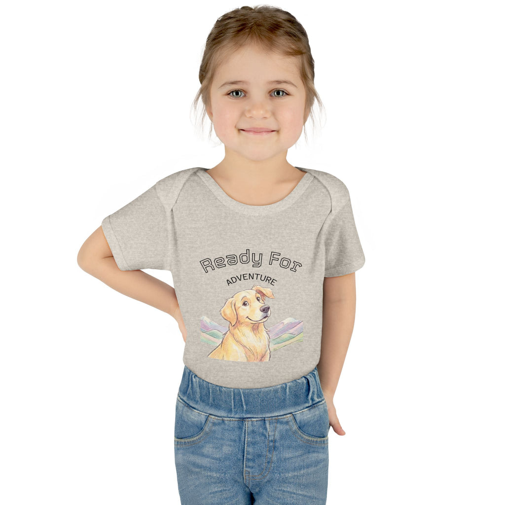 Ready for Adventure Baby Bodysuit — Golden Retriever Puppy Graphic Infant Onesie