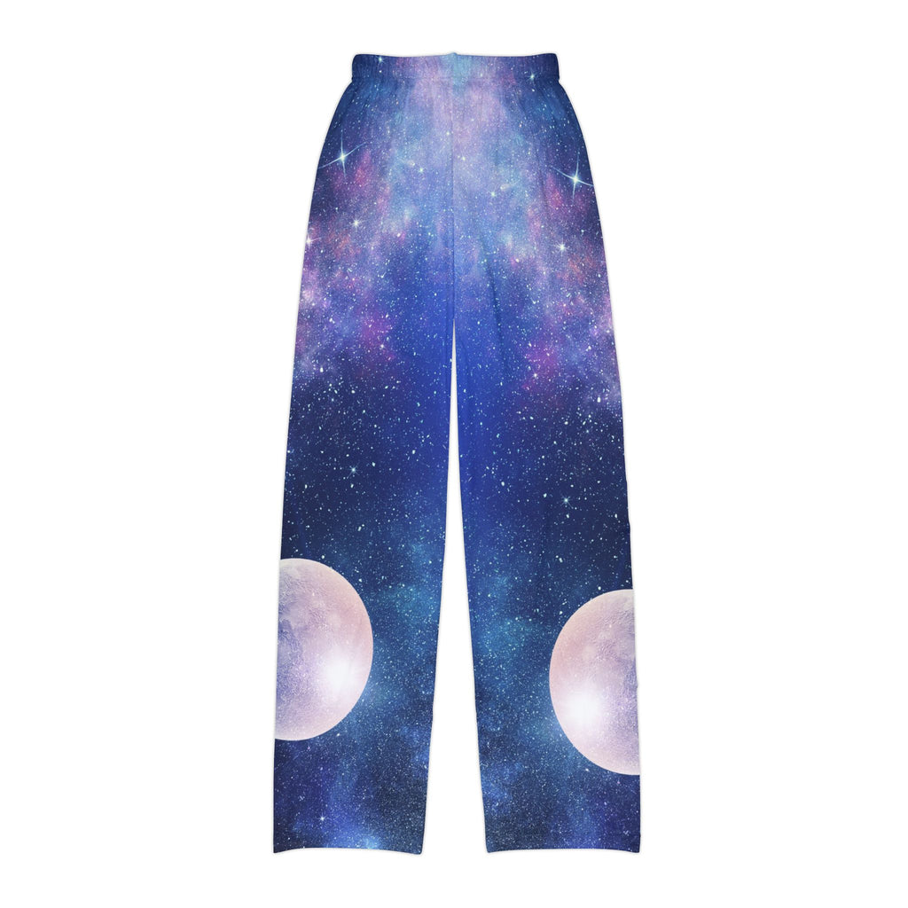 Kids Galaxy Lounge Pants — Space Moon All-Over Print