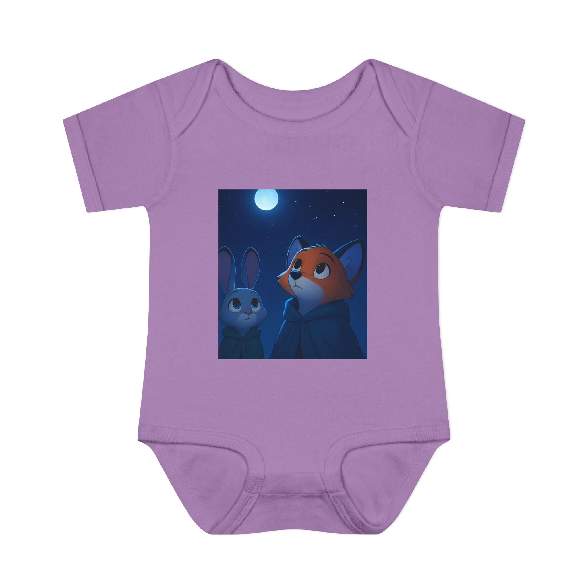 Baby Bodysuit — Moonlit Fox & Bunny Cute Nursery Graphic