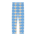 Kids Leggings — Cute Golden Retriever Puppy Pattern on Sky Blue (All-Over Print)