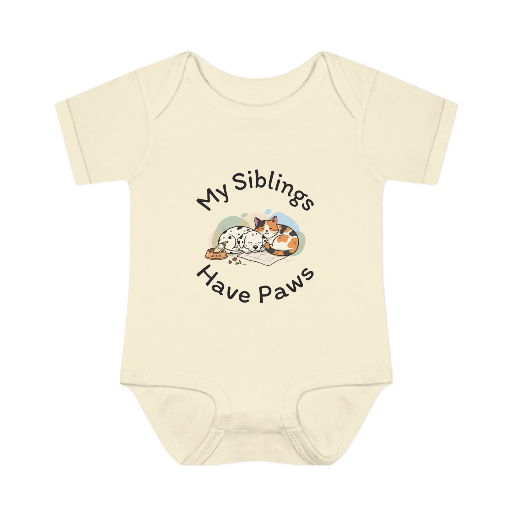 Infant Bodysuit – "My Siblings Have Paws" Cute Cat & Dog Baby Onesie