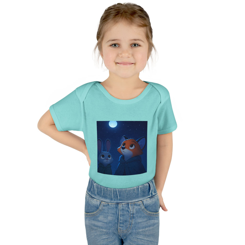 Baby Bodysuit — Moonlit Fox & Bunny Cute Nursery Graphic