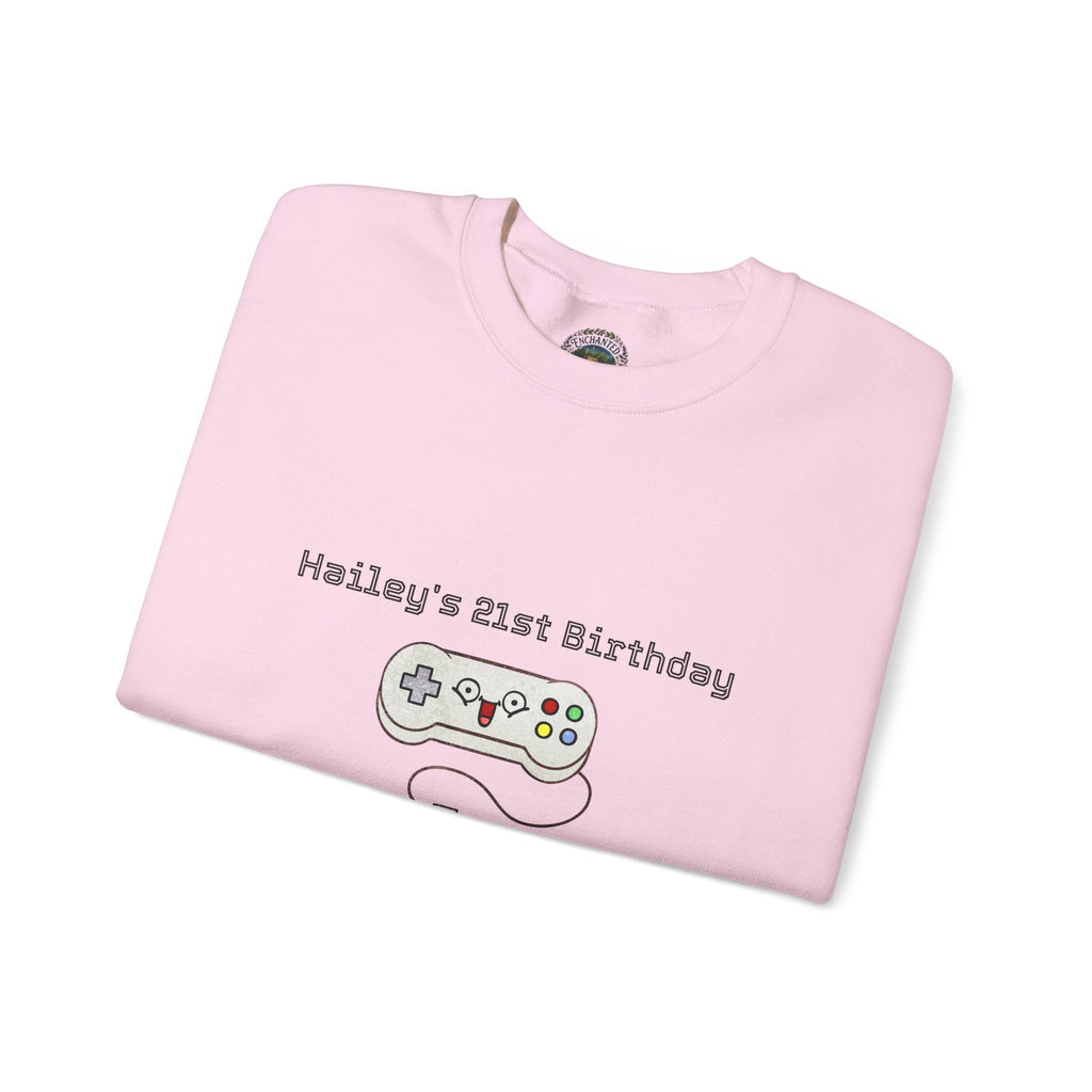 Leveled Up Gamer Crewneck Sweatshirt — Personalized "Leveled UP" Birthday Design