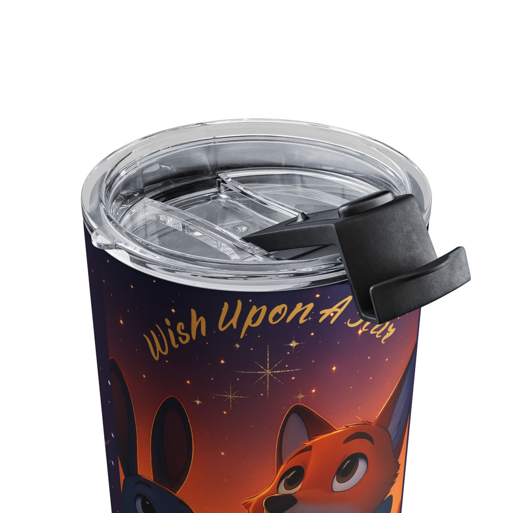 Wish Upon a Star 10oz Tumbler — Cute Fox & Bunny Night Sky Travel Mug