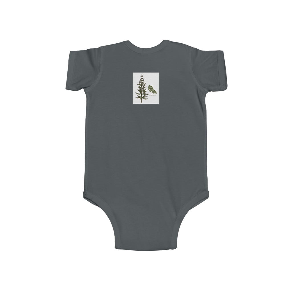 Cozy PNW Puppy Illustration Infant Bodysuit | Woodland Camping Tee