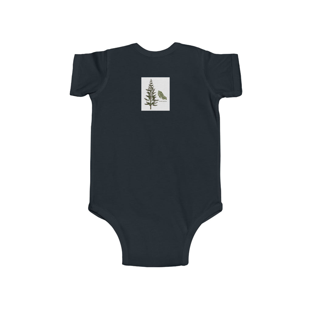 Cozy PNW Puppy Illustration Infant Bodysuit | Woodland Camping Tee