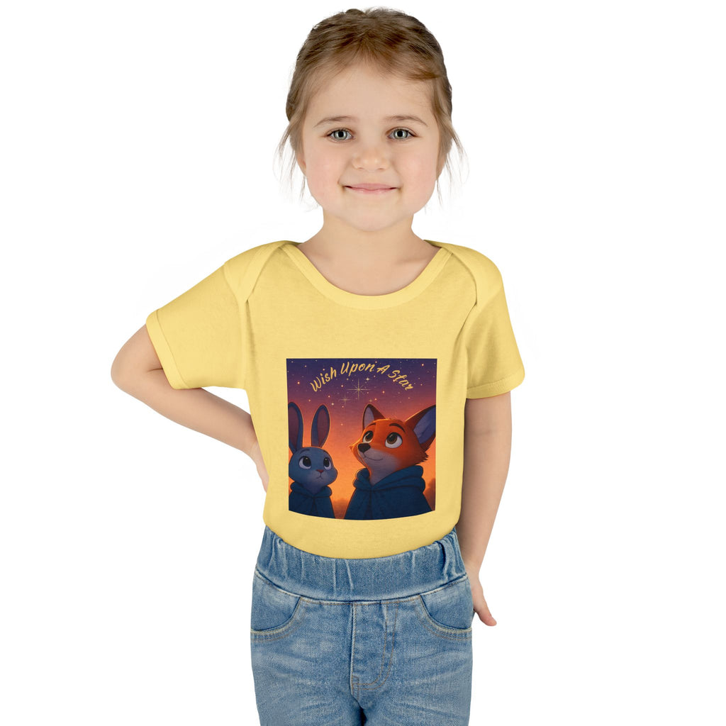Baby Bodysuit - 'Wish Upon a Star' Fox & Bunny Night Sky Infant Onesie