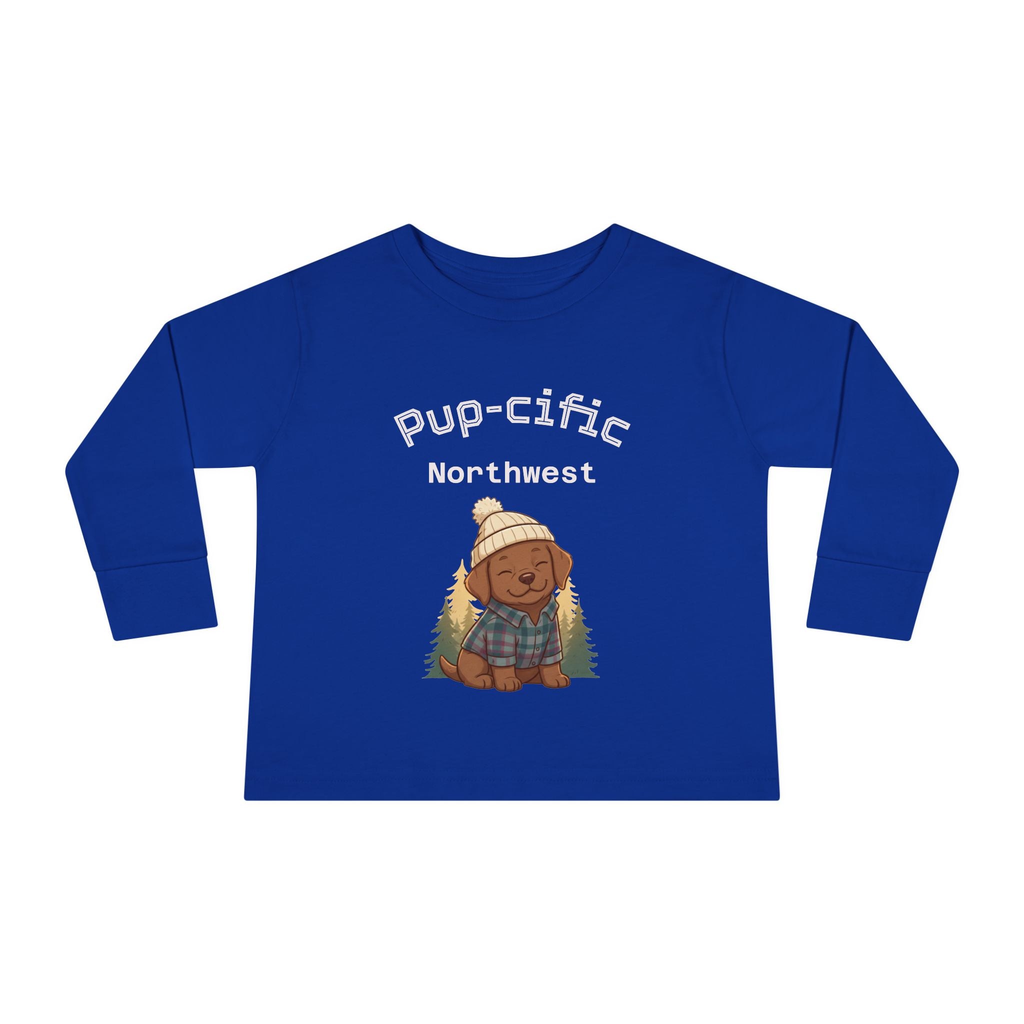 Toddler Long Sleeve Tee - Pup-cific Northwest Cozy puppy