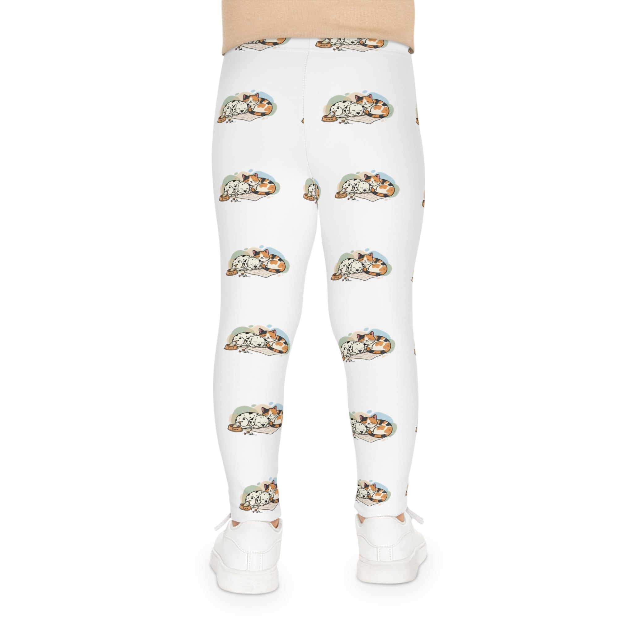 Kids Leggings — Cute Sleeping puppy and cat All-Over Print