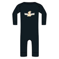 Baby Long-Sleeve Ribbed Bodysuit with mountain Puppy Illustration
