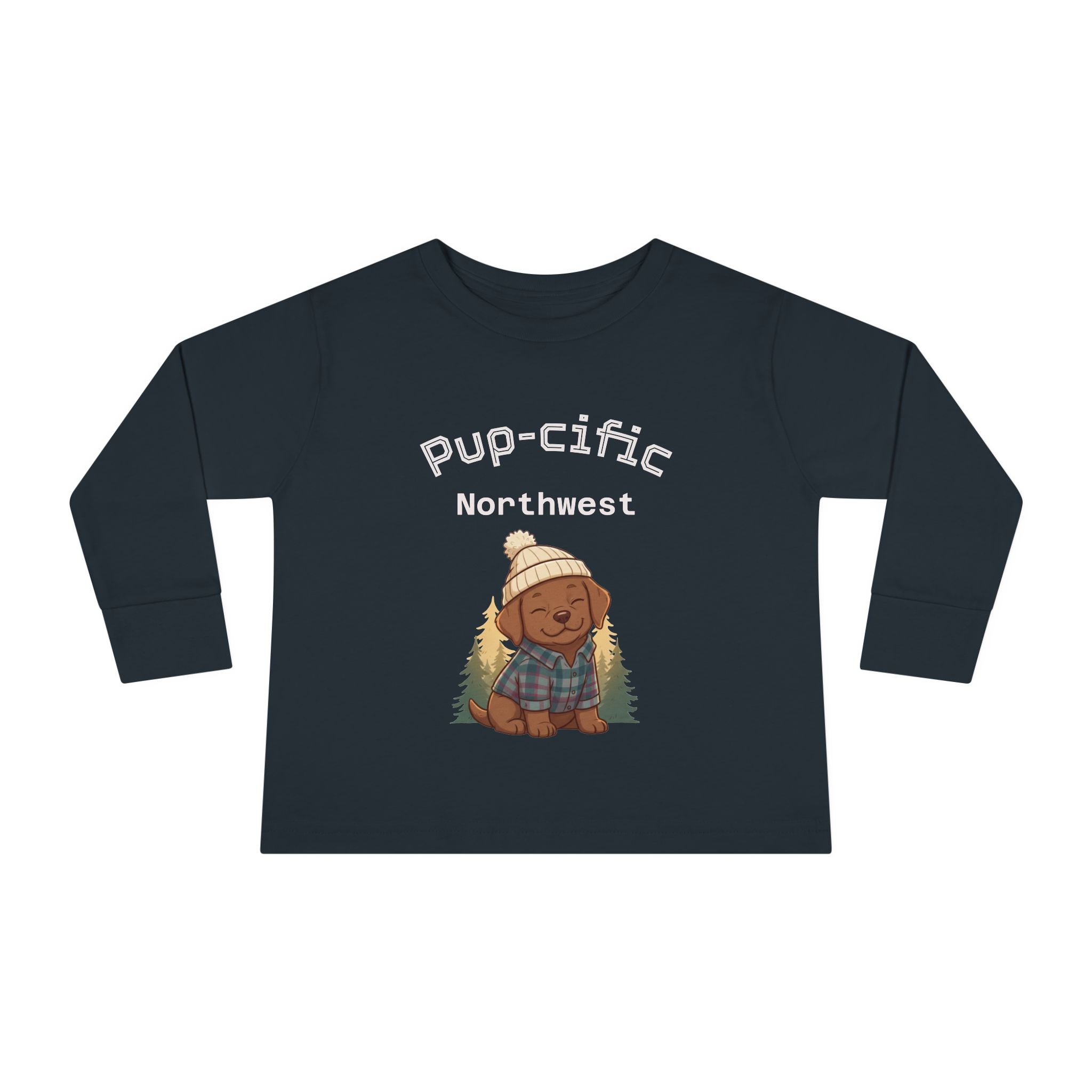 Toddler Long Sleeve Tee - Pup-cific Northwest Cozy puppy