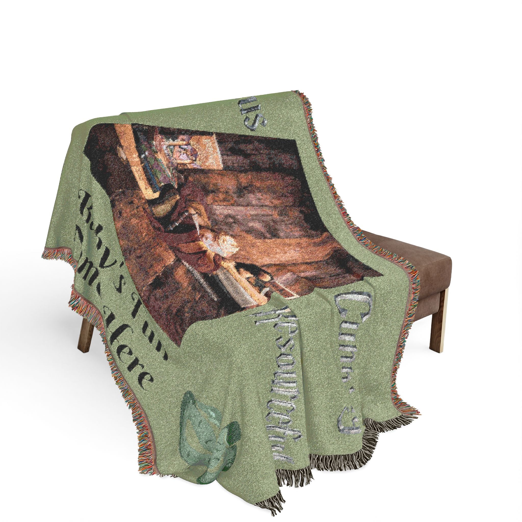 Personalized Baby Woven Blanket — Nursery Keepsake with Name, photo, and Slytherin Illustration