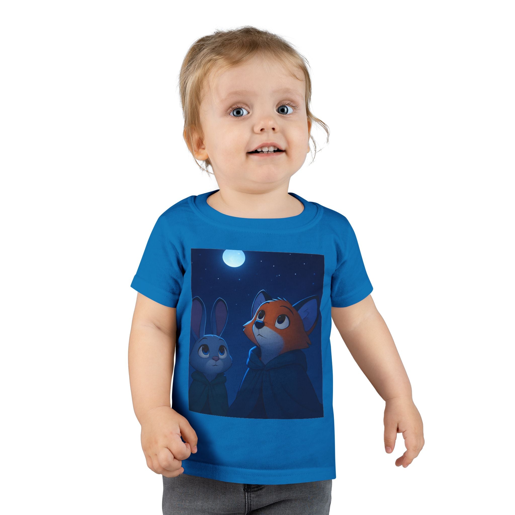 Toddler T-shirt — Fox & Bunny Moonlit Night Cute Kids Tee