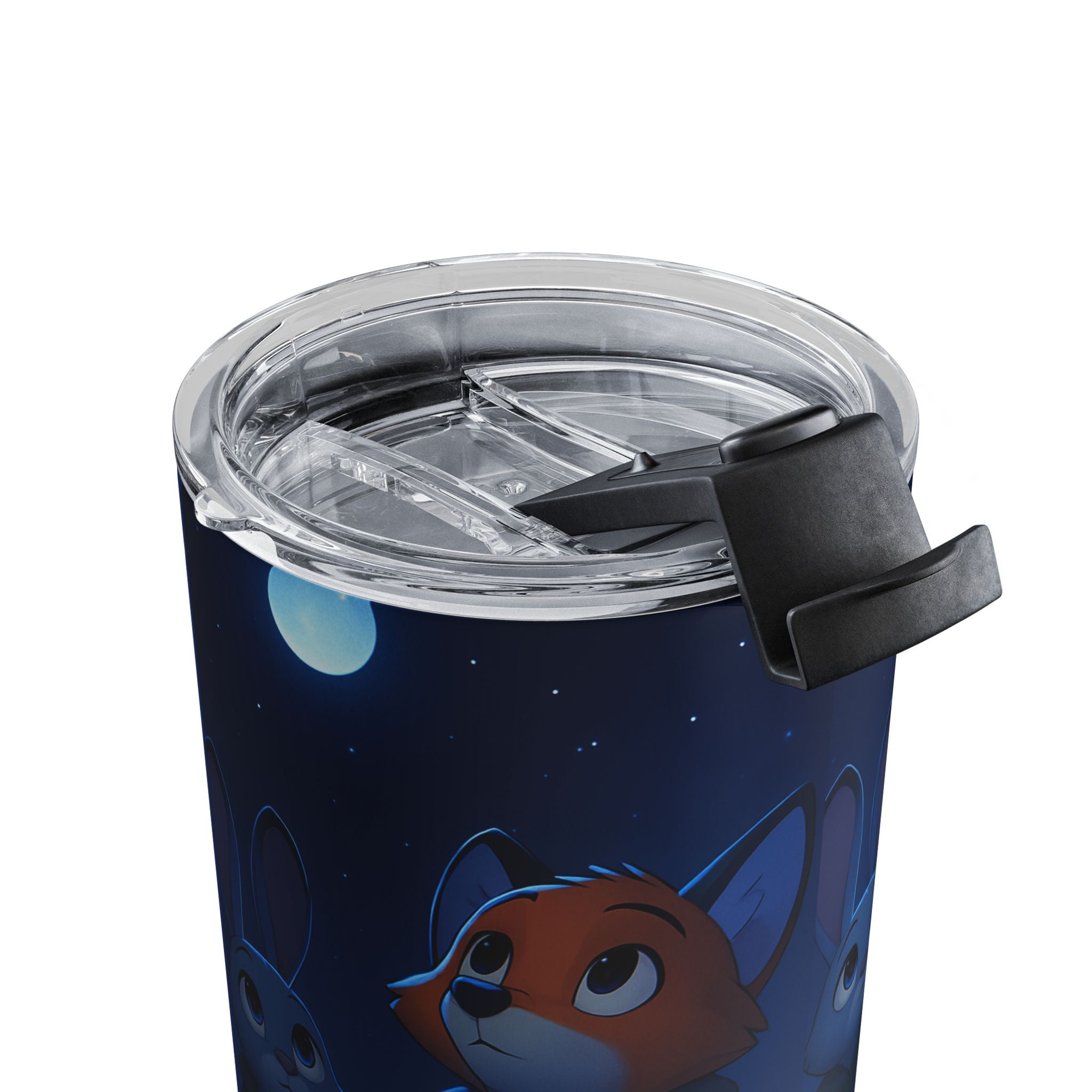 Night Sky Fox 10oz Insulated Tumbler — Cute Fox & Star Design