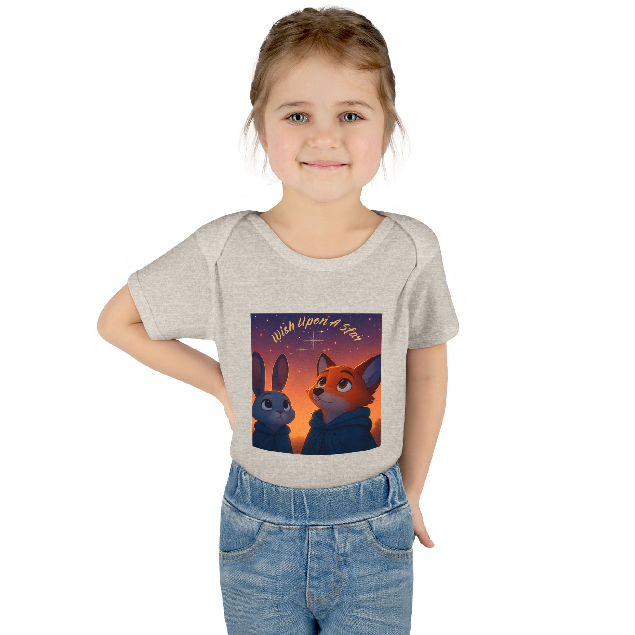 Baby Bodysuit - 'Wish Upon a Star' Fox & Bunny Night Sky Infant Onesie