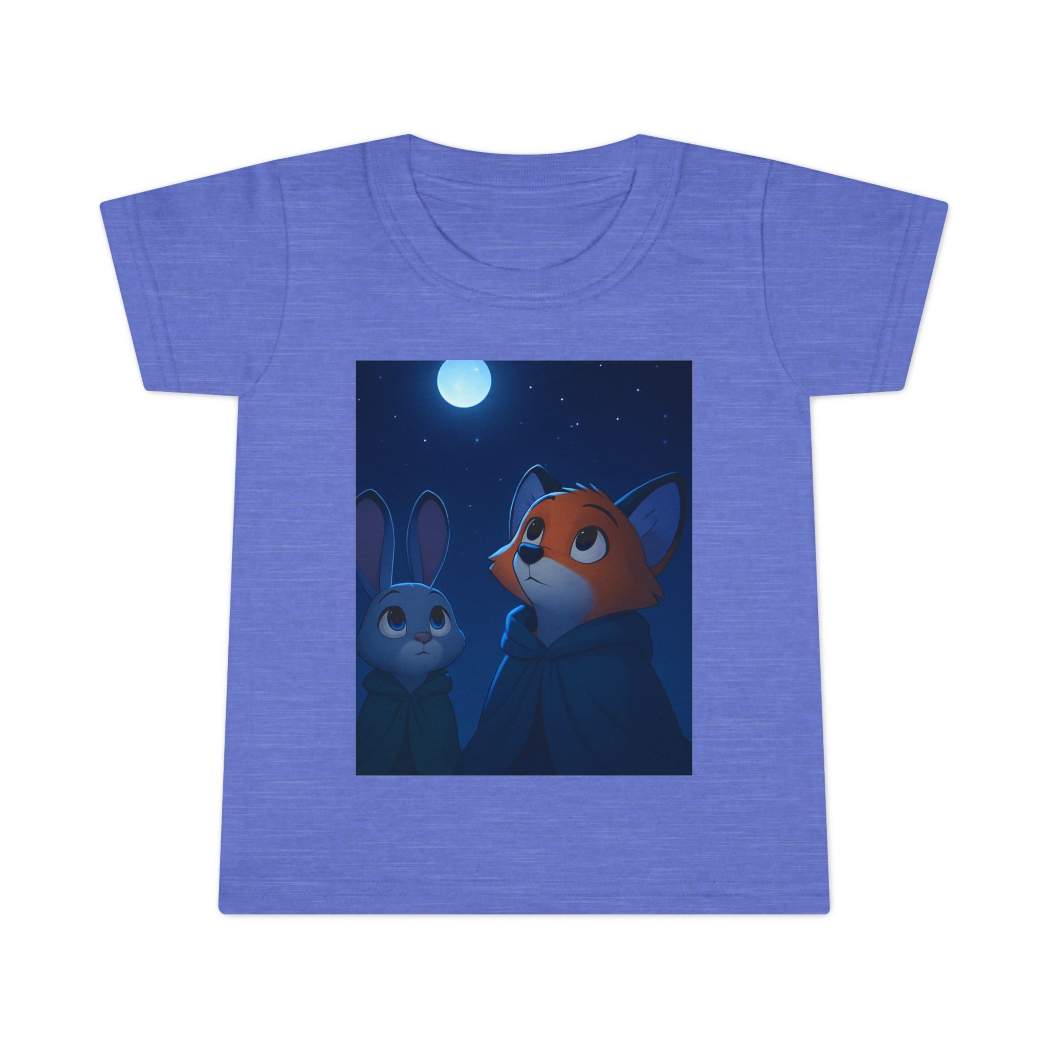Toddler T-shirt — Fox & Bunny Moonlit Night Cute Kids Tee