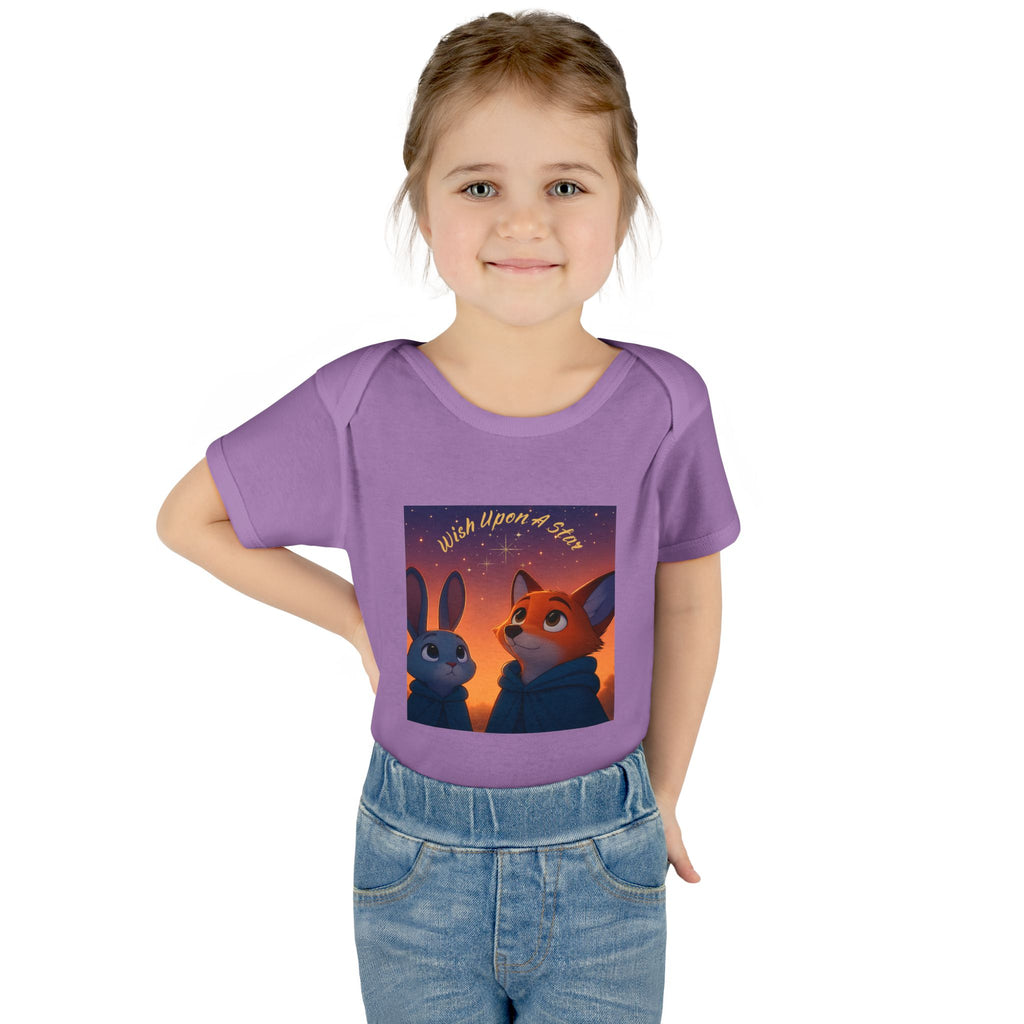 Baby Bodysuit - 'Wish Upon a Star' Fox & Bunny Night Sky Infant Onesie