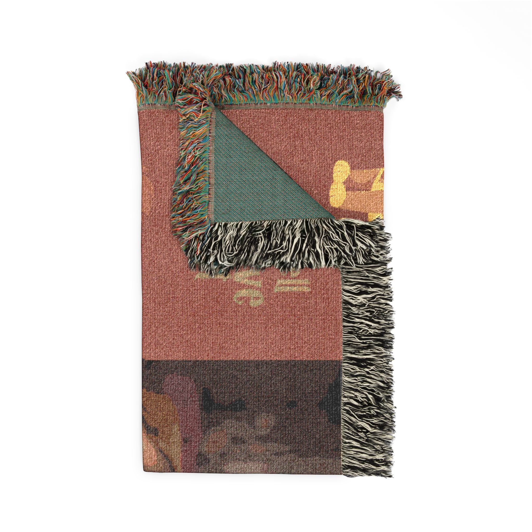 Personalized Woven Blanket — Custom Name and photo, Cozy Nursery Keepsake with Gryffindor Motifs