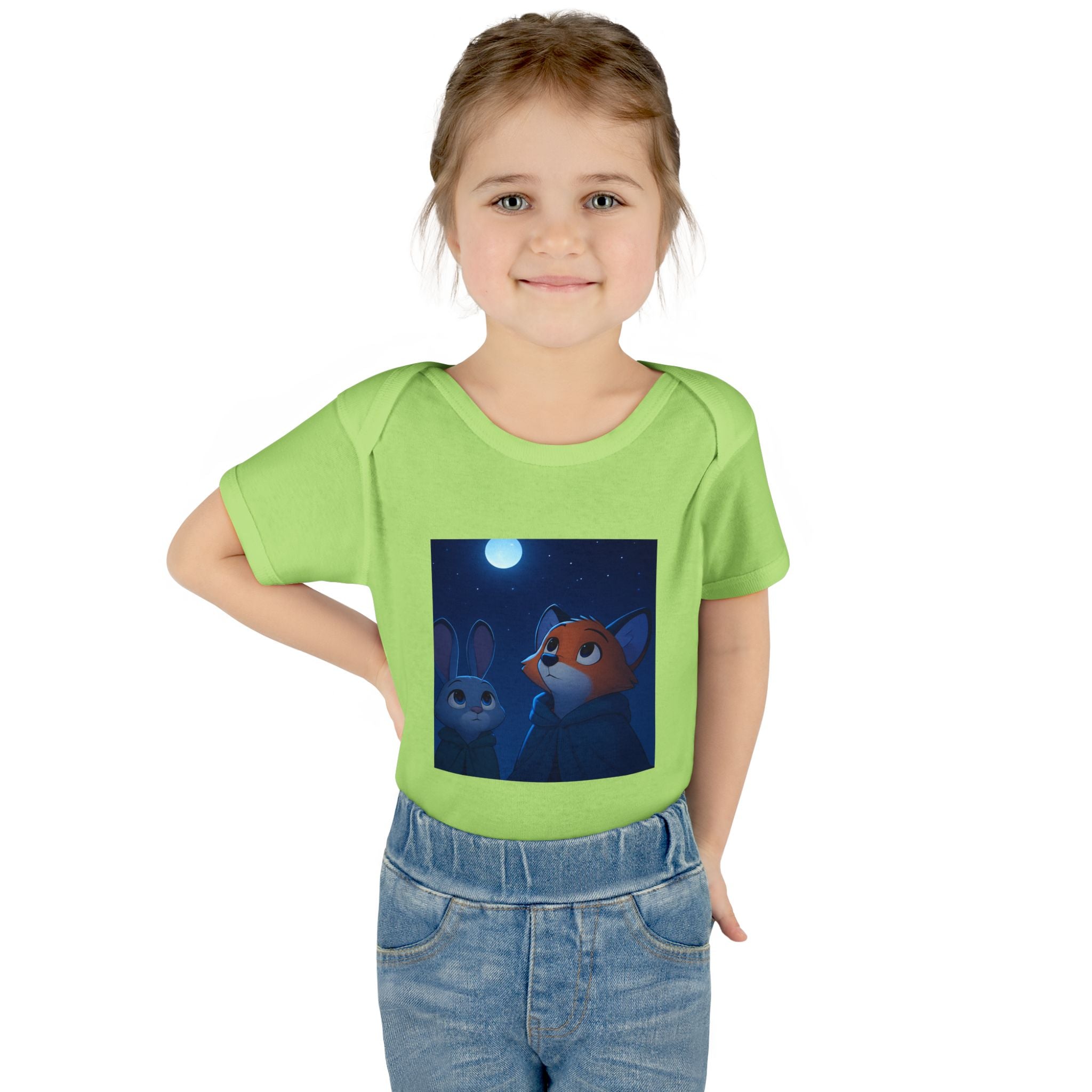Baby Bodysuit — Moonlit Fox & Bunny Cute Nursery Graphic