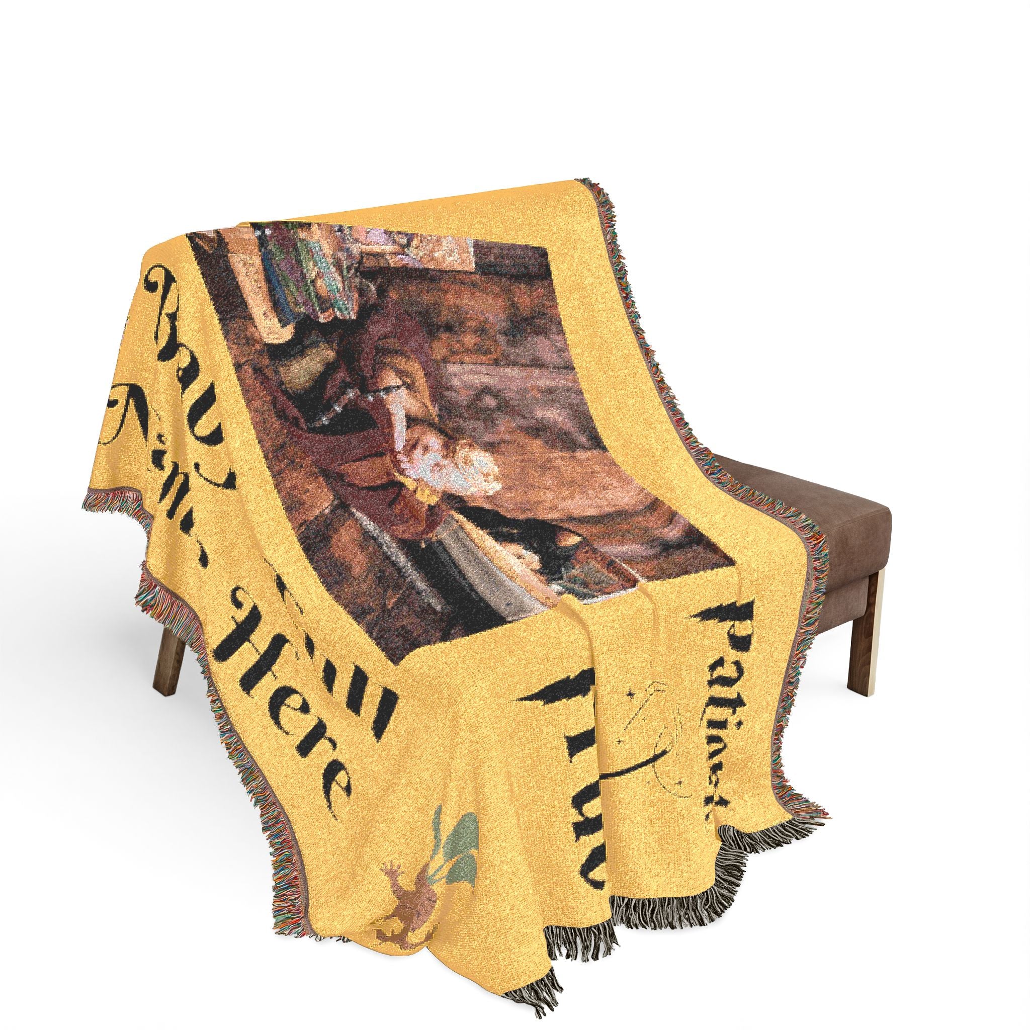 Personalized Baby Name Woven Blanket — "Just Loyal, Patient, True"  Hufflepuff Nursery Throw