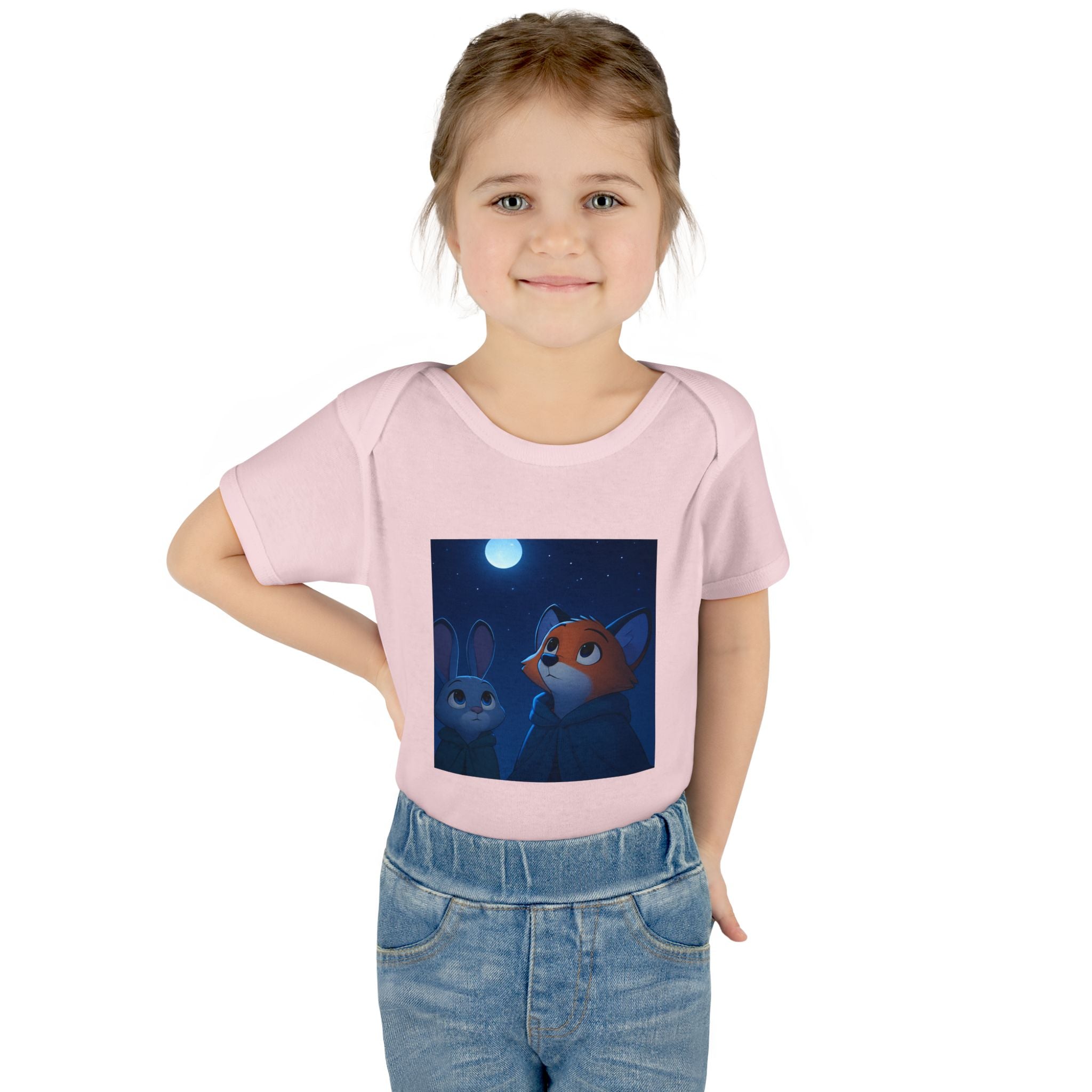 Baby Bodysuit — Moonlit Fox & Bunny Cute Nursery Graphic