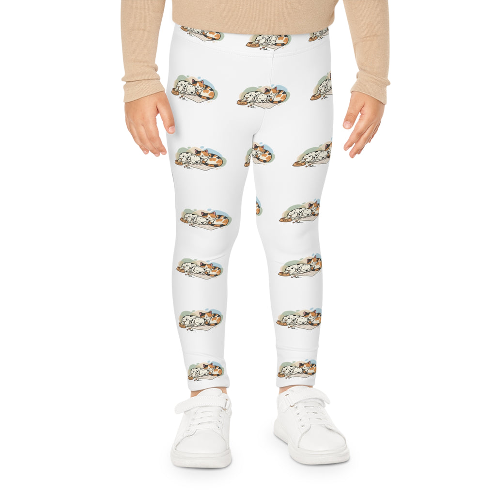 Kids Leggings — Cute Sleeping puppy and cat All-Over Print