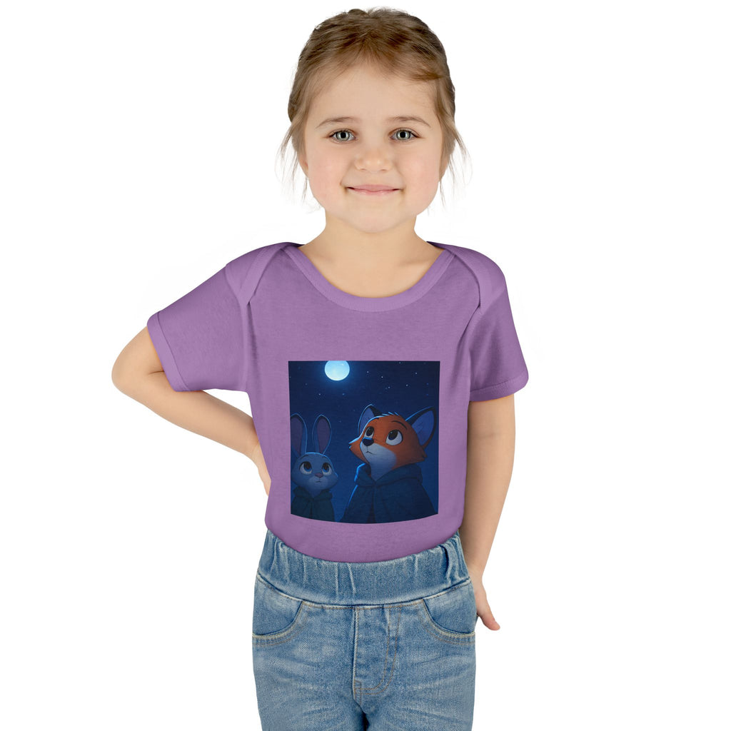 Baby Bodysuit — Moonlit Fox & Bunny Cute Nursery Graphic