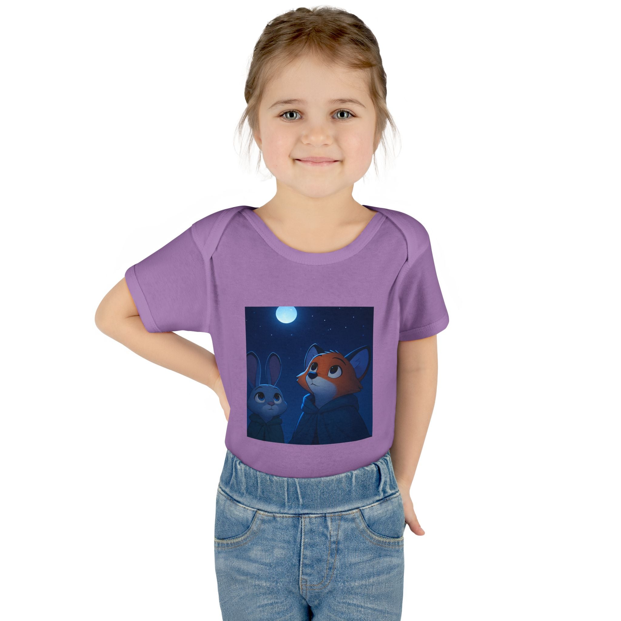 Baby Bodysuit — Moonlit Fox & Bunny Cute Nursery Graphic