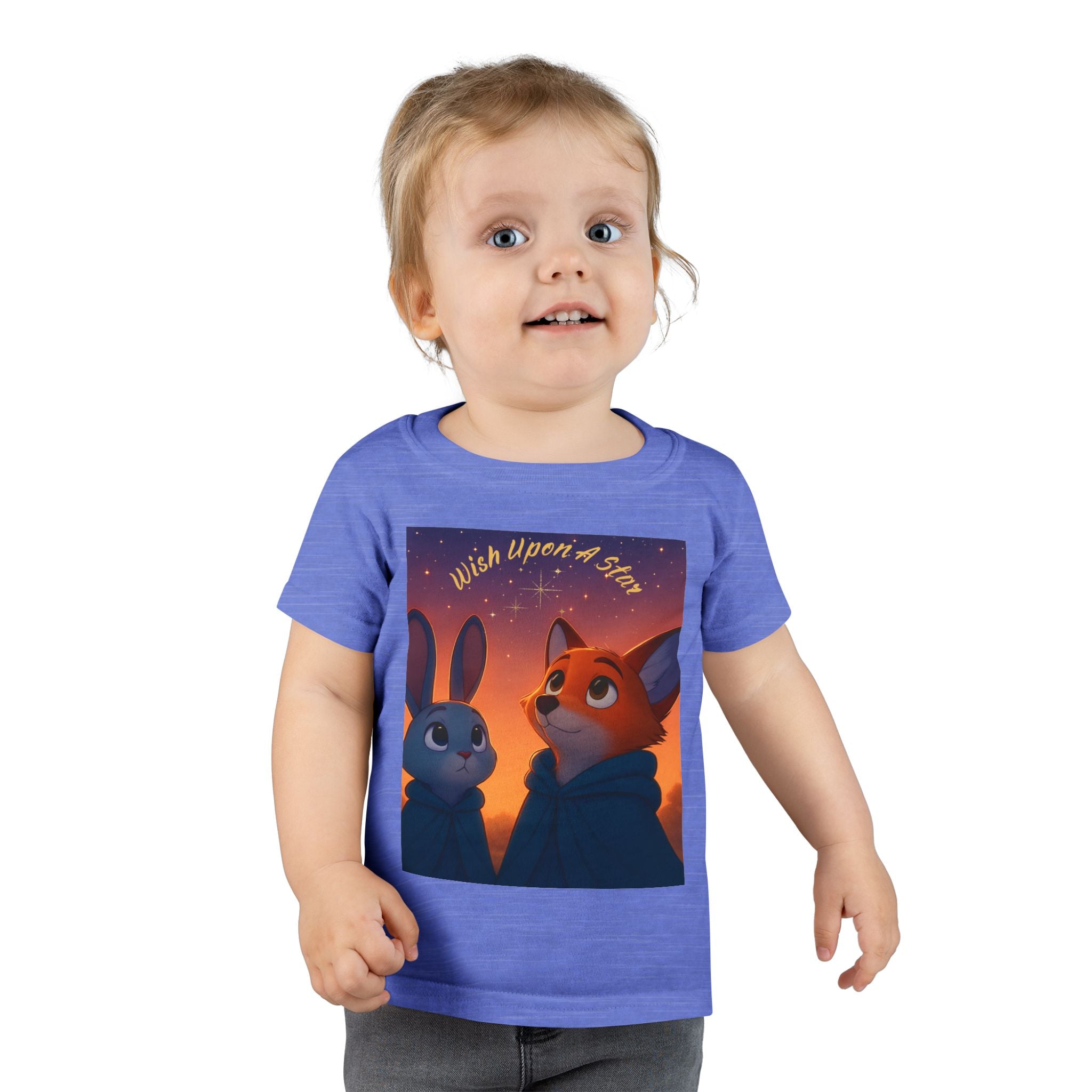 Toddler T-Shirt — "Wish Upon a Star" Fox & Bunny Graphic Tee