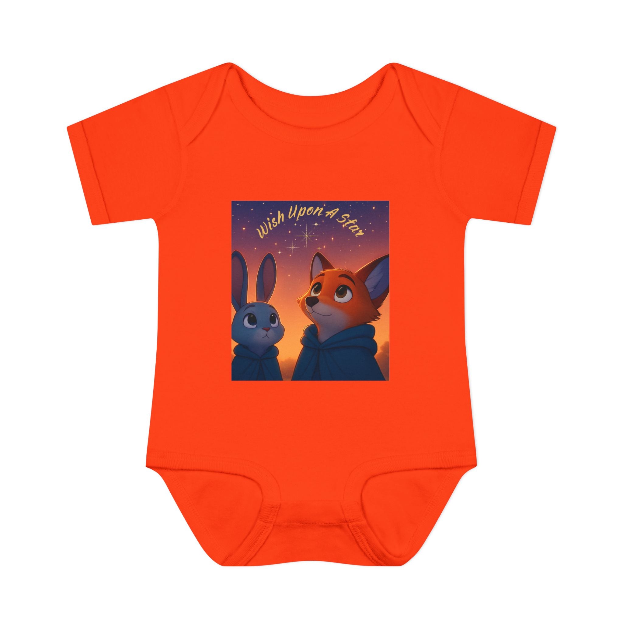 Baby Bodysuit - 'Wish Upon a Star' Fox & Bunny Night Sky Infant Onesie