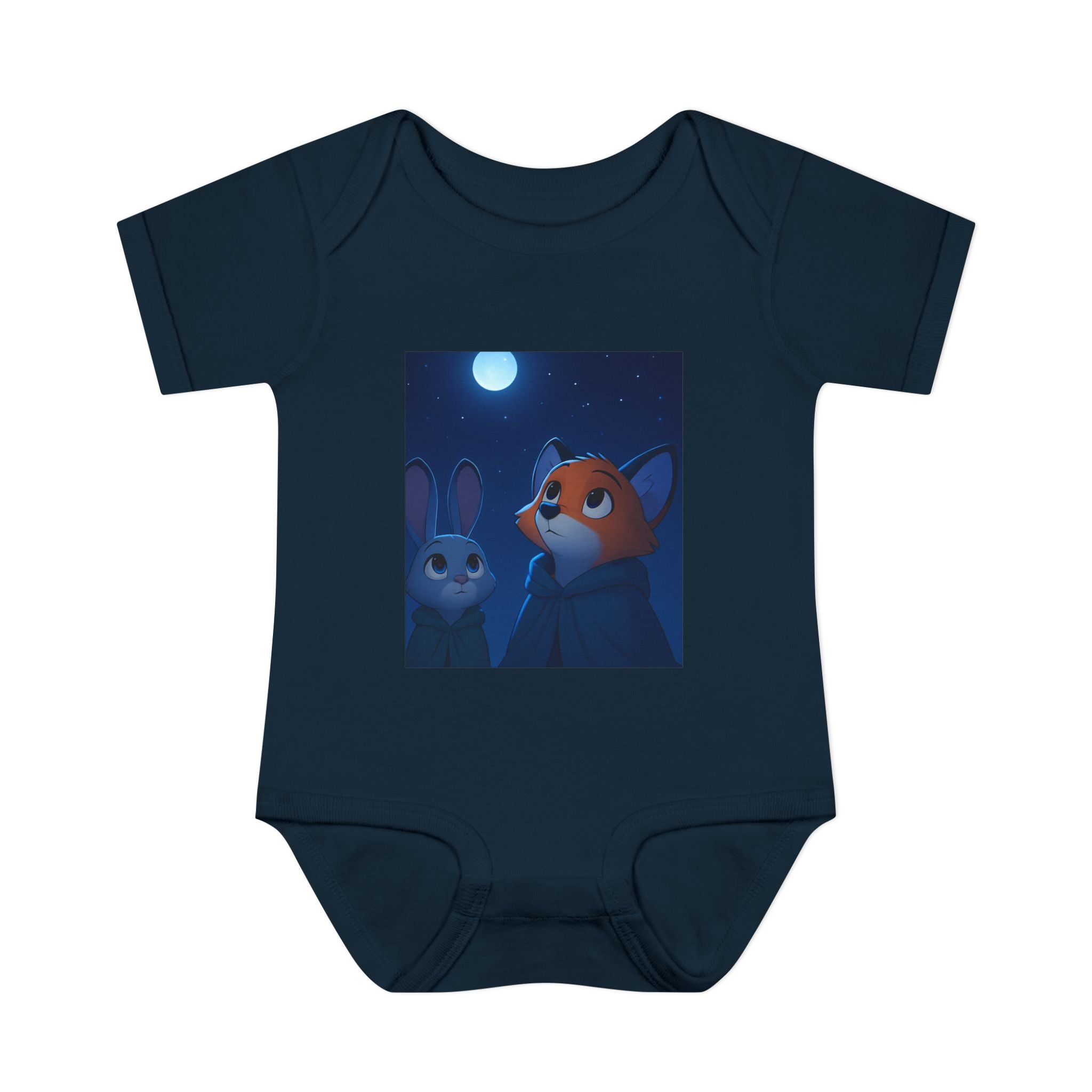 Baby Bodysuit — Moonlit Fox & Bunny Cute Nursery Graphic