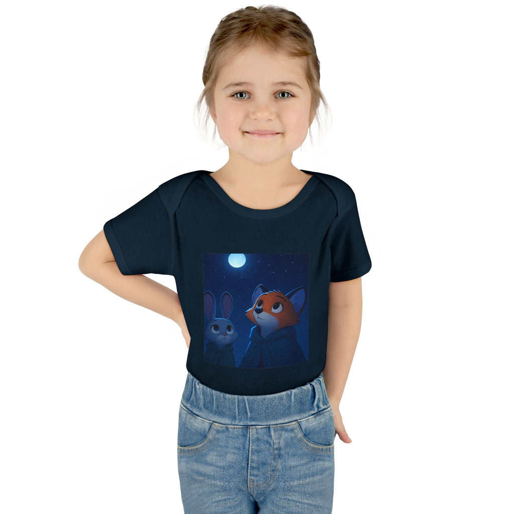Baby Bodysuit — Moonlit Fox & Bunny Cute Nursery Graphic