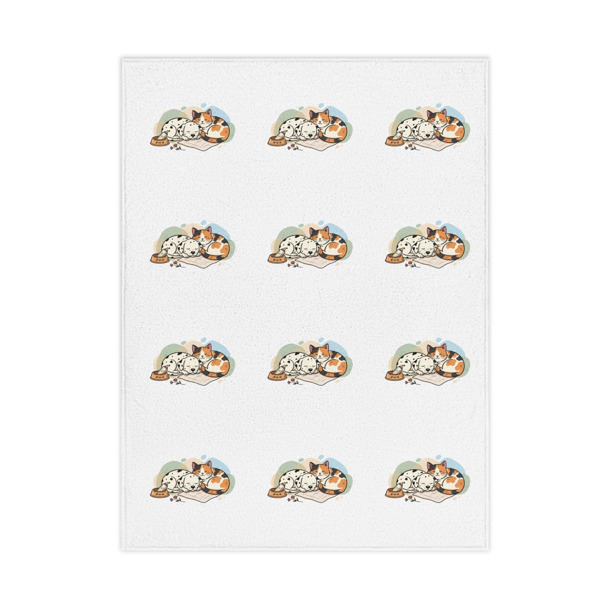 Toddler Blanket — Cute Sleeping Puppy Pattern Cozy Baby Throw for Nursery