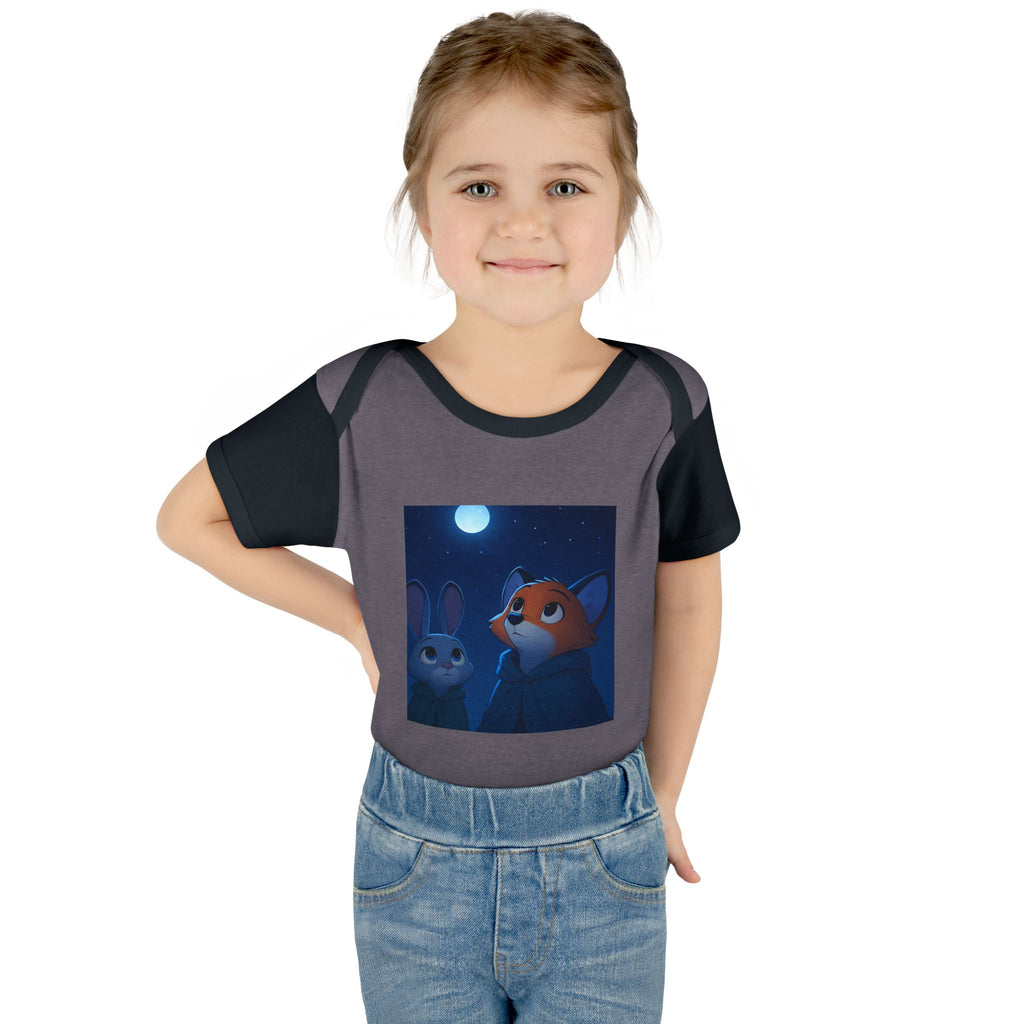 Baby Bodysuit — Moonlit Fox & Bunny Cute Nursery Graphic