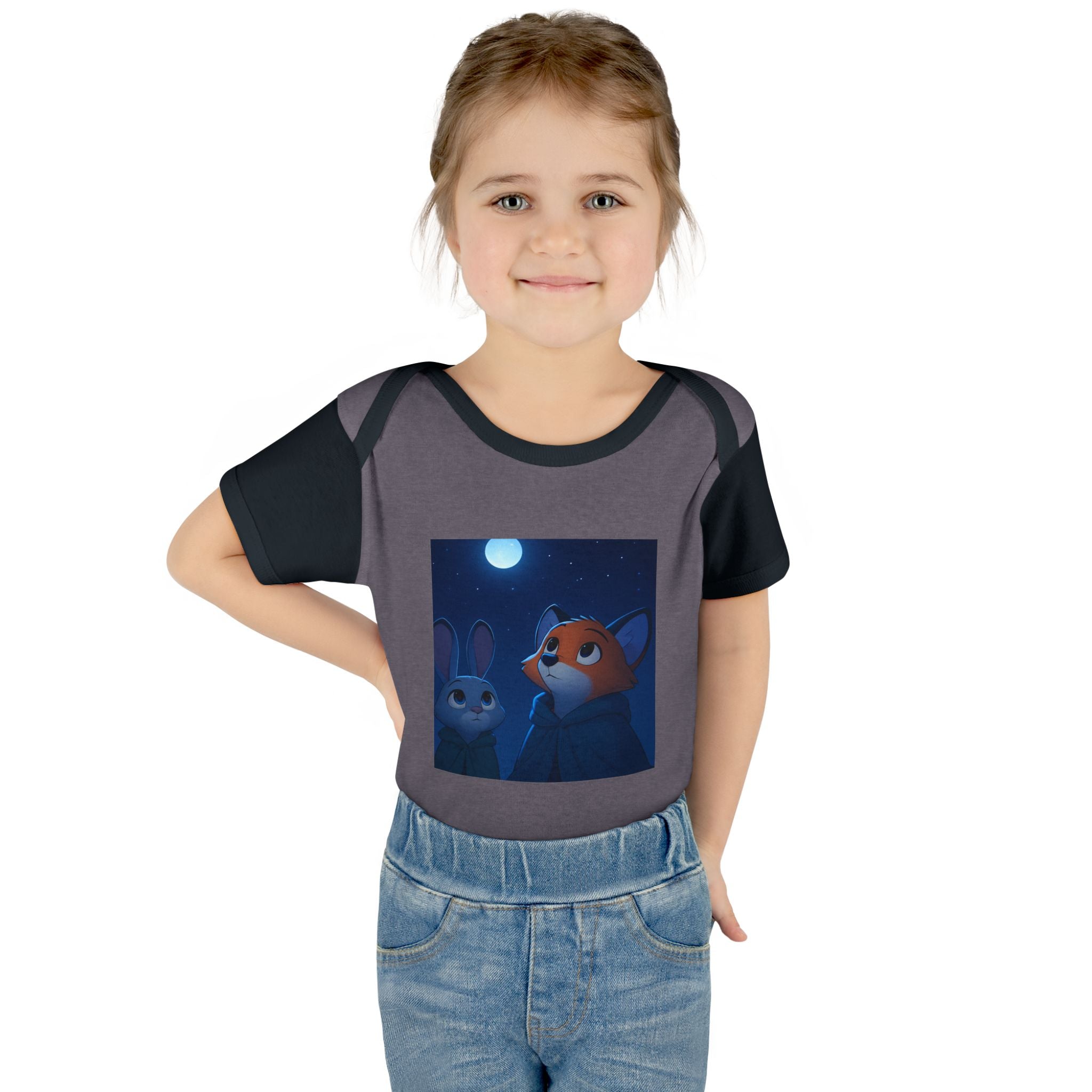Baby Bodysuit — Moonlit Fox & Bunny Cute Nursery Graphic
