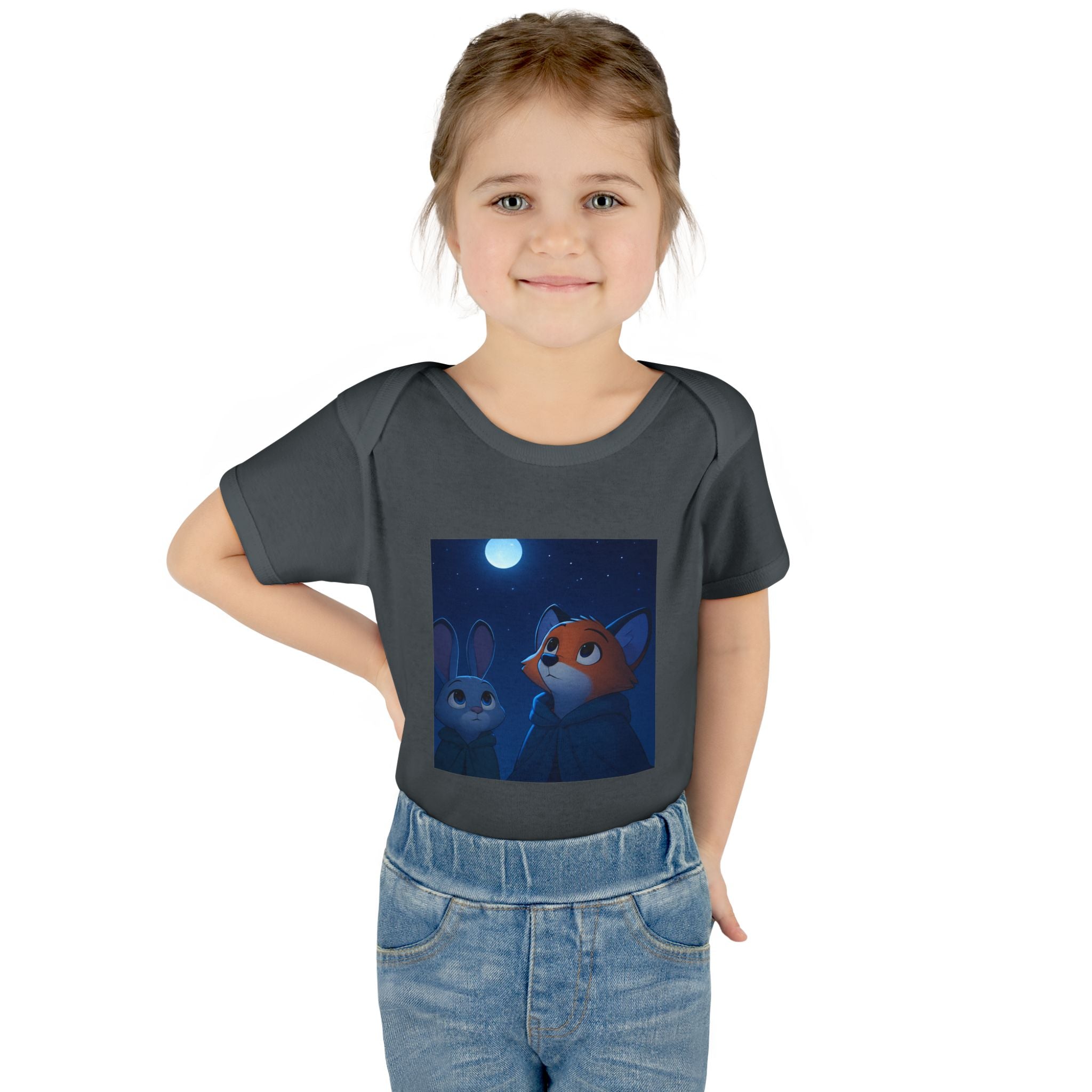 Baby Bodysuit — Moonlit Fox & Bunny Cute Nursery Graphic