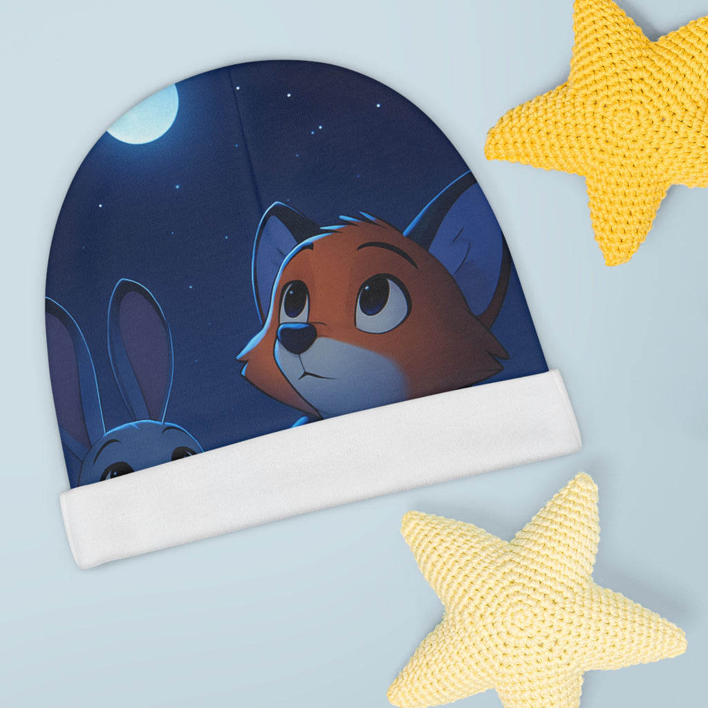 Baby Beanie — Cute Fox & Bunny Moonlight Knit Cap for Infants